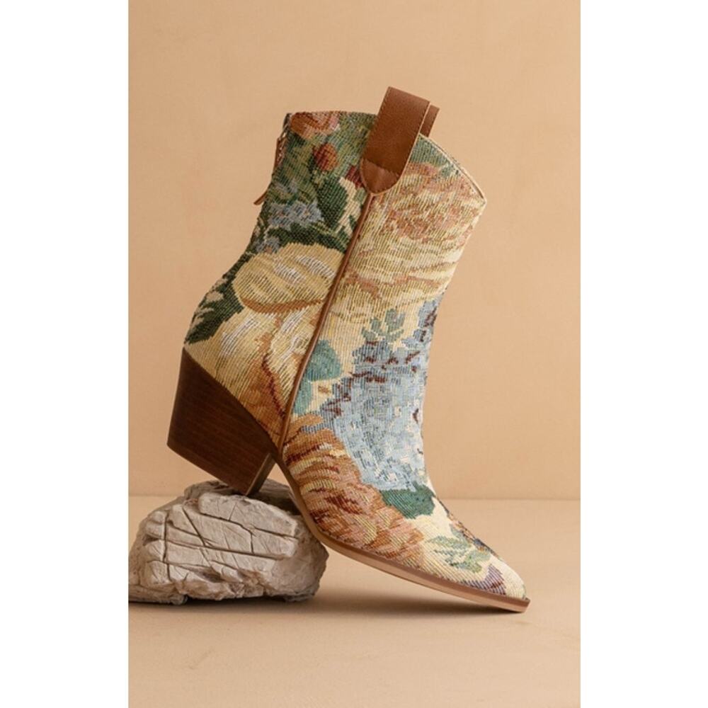 Oasis Society The Kaiya Floral Tapestry Western Bootie - Picture 5 of 5